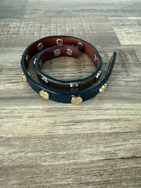 Tory Burch Wrap Bracelet with Gold Studs - Black, Silver, Gold